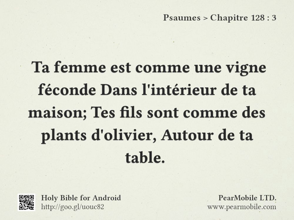 Psaumes, Chapitre 128:3